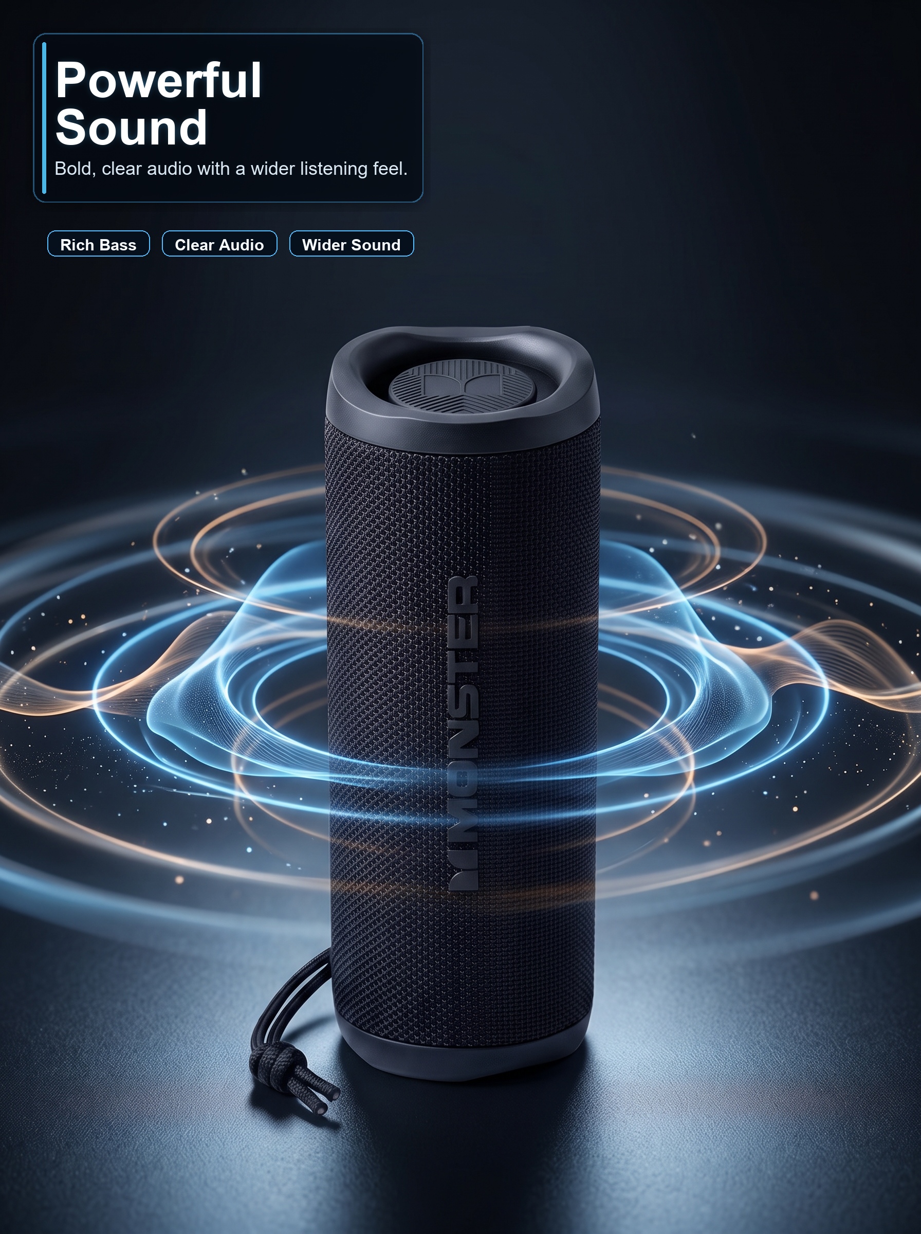 S620 surrounded by stylized sound energy